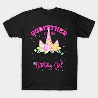 Godfather Of The Birthday Girl Unicorn Lashes T-Shirt